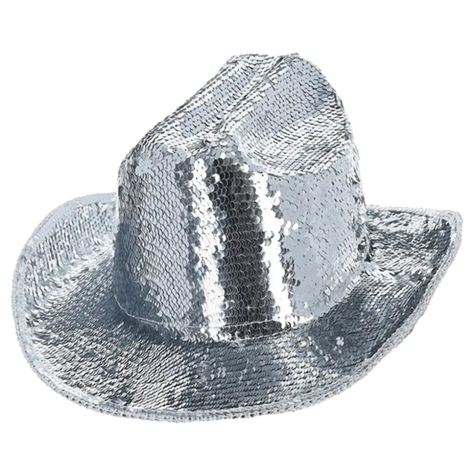 Cowboyhatt Sølv med Paljetter
