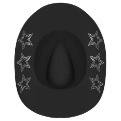 Cowboyhatt Svart med Glitterstjerner