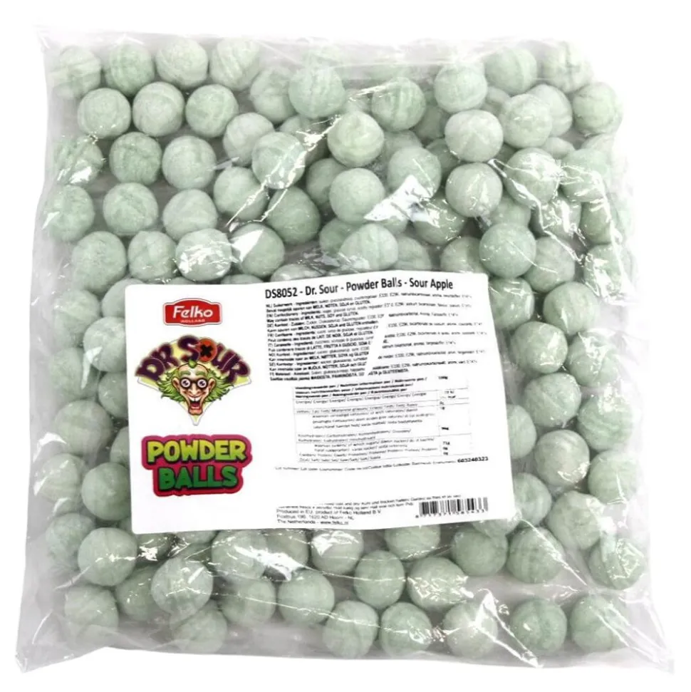 Dr Sour Powder Balls Sour Apple Storpakning