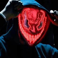 El Wire Djevel Rød LED Maske