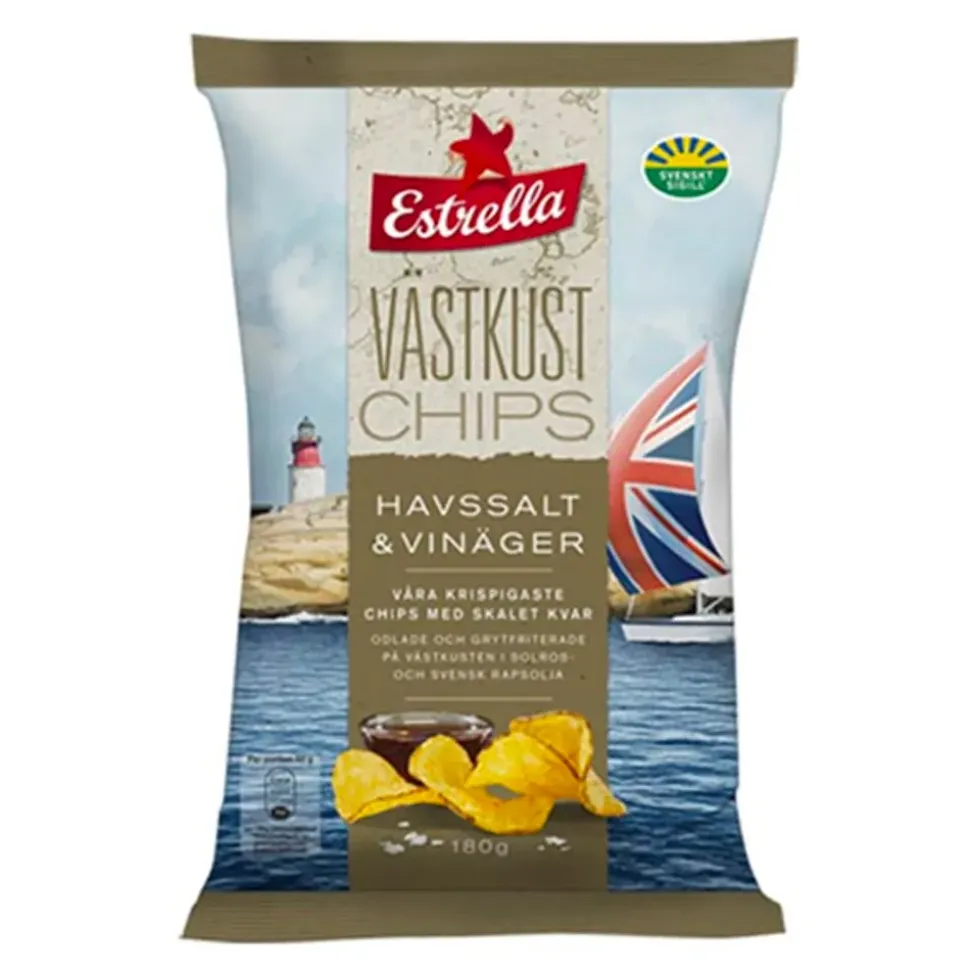 Estrella Vestkystchips Havsalt Eddik