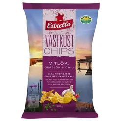 Estrella Västkustchips Hvitløk, Gressløk & Chili