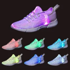 Fiberoptiske LED-sko Hvite