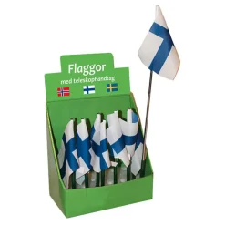 Finsk Flagg med Teleskophåndtak