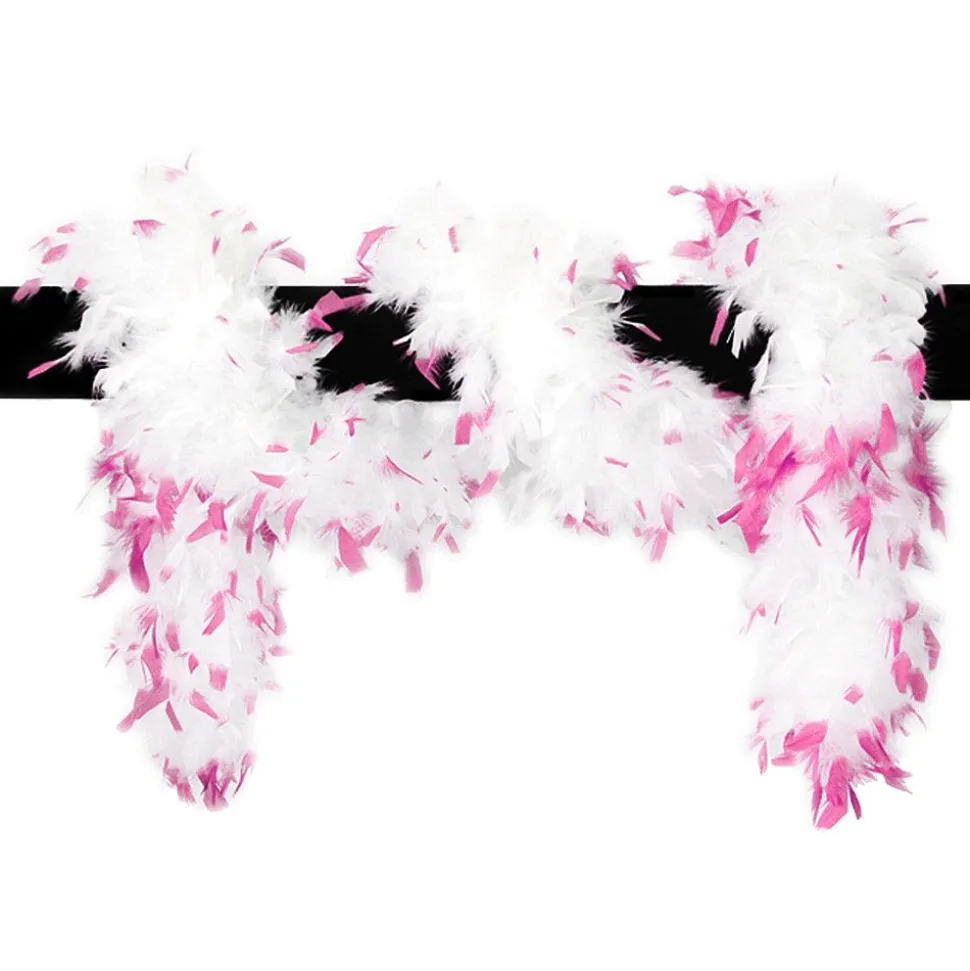 Fjærboa Hvit/Rosa Deluxe