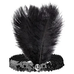 Flapper Pannebånd med Diamant Svart