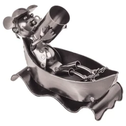 Flaskeholder i metall Båt