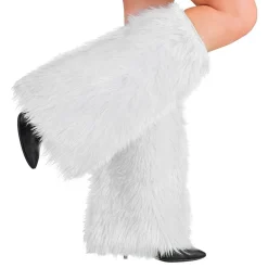 Fluffy hvite benvarmere