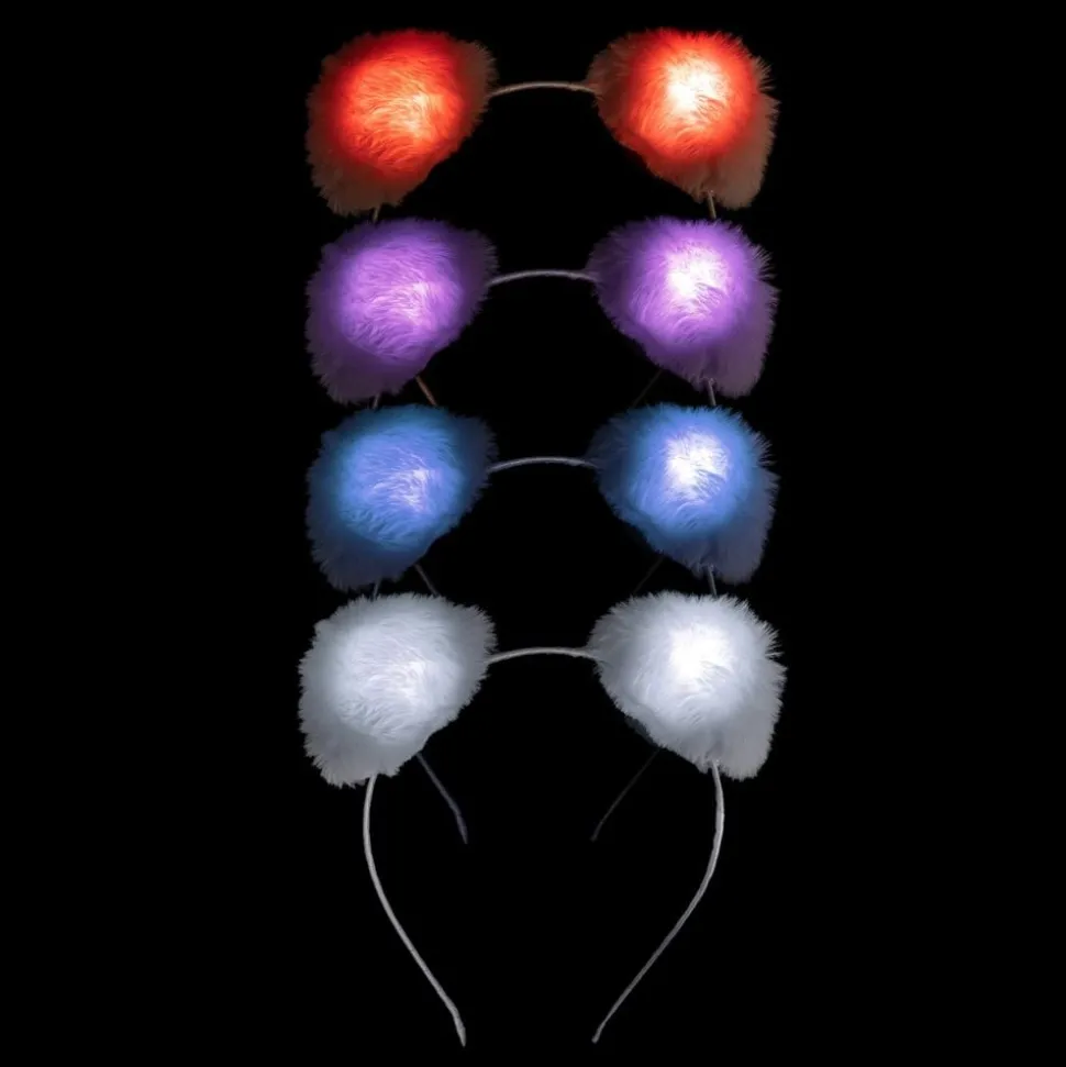 Fluffy LED Hodebøyle med Ører