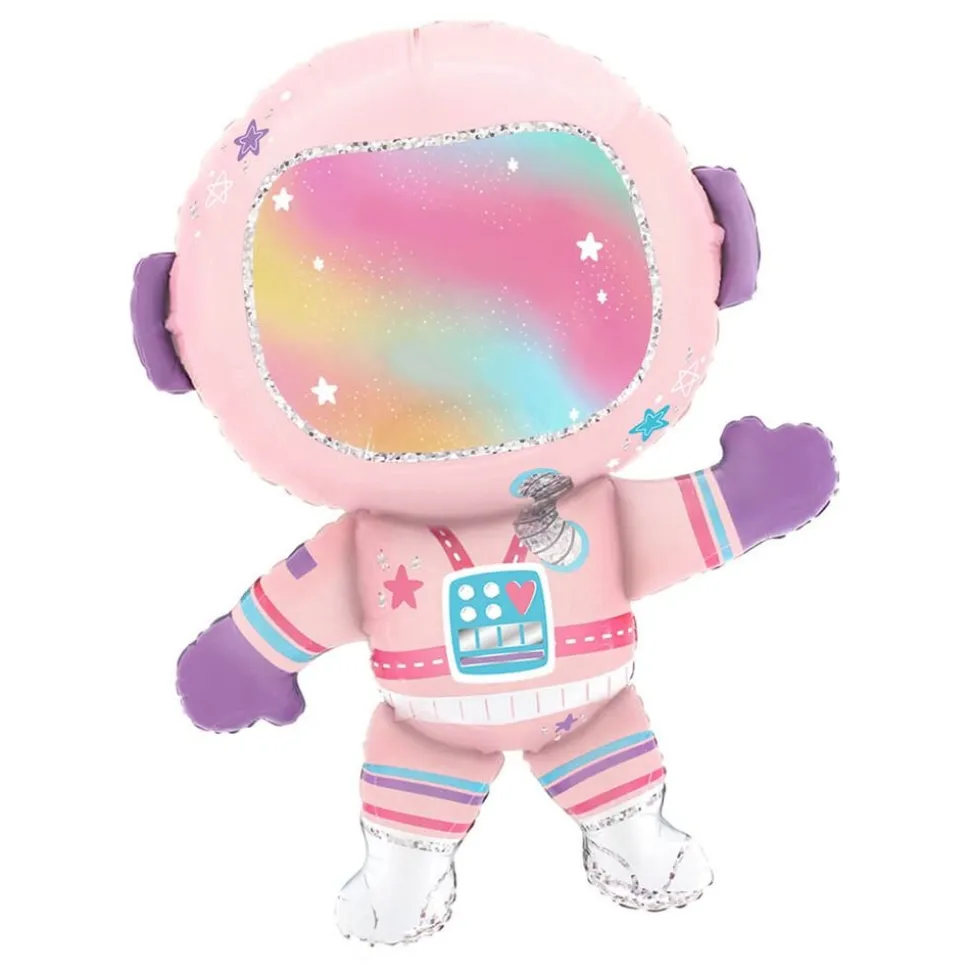 Folieballong Astronaut Rosa