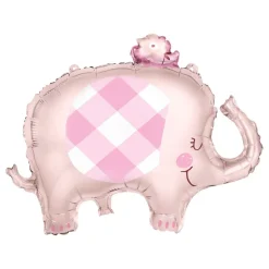 Folieballong Babyshower Rosa Elefant
