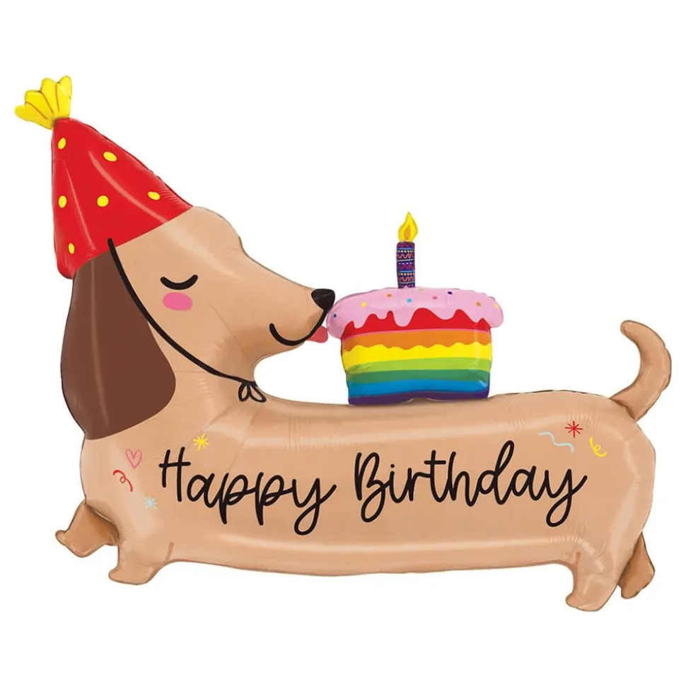 Folieballong Dachs Happy Birthday