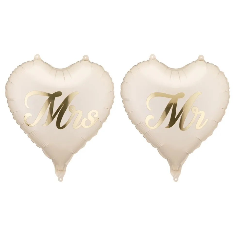 Folieballonger Hjerte Mr & Mrs