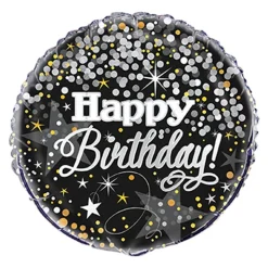 Folieballong Glitter Happy Birthday
