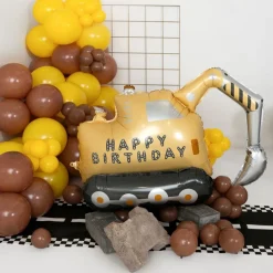 Folieballong Gravemaskin Happy Birthday