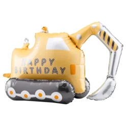 Folieballong Gravemaskin Happy Birthday