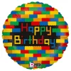 Folieballong Happy Birthday Byggeklosser