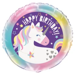 Folieballong Happy Birthday Unicorn
