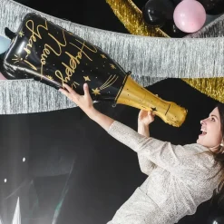 Folieballong Happy New Year Champagneflaske