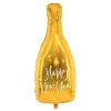 Folieballong Happy New Year Flaske Gull