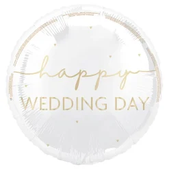 Folieballong Happy Wedding Day Hvit