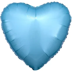 Folieballong Hjerte Blå Pastell Metallic