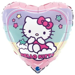 Folieballong Hjerte Hello Kitty Rainbow