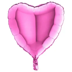 Folieballong Hjerte Metallic Rosa