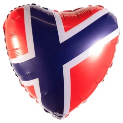 Folieballong Hjerte Norske Flagget