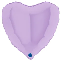 Folieballong Hjerte Pastell-Lilla Matt