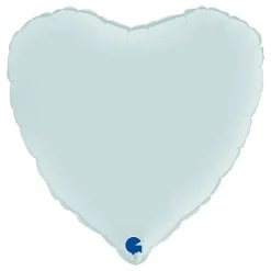 Folieballong Hjerte Sateng Pastel Blue