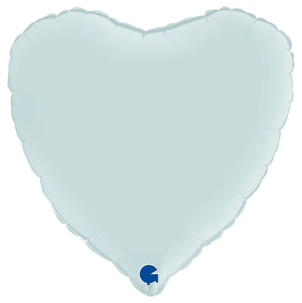 Folieballong Hjerte Sateng Pastel Blue
