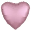 Folieballong Hjerte Sateng Rosa Pastell