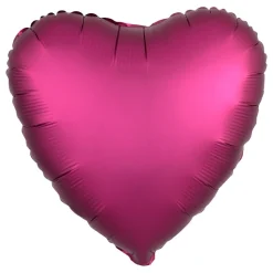 Folieballong Hjerte Silke Granateple