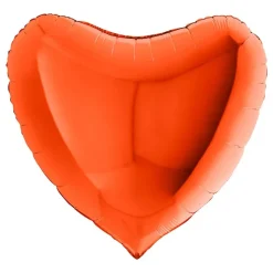 Folieballong Hjerte Stor Oransje