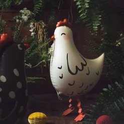 Folieballong Høne Hvit