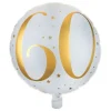 Folieballong 60 Hvit/Gull