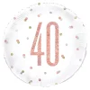 Folieballong 40 Hvit/Roségull Prikkete
