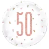 Folieballong 50 Hvit/Roségull Prikkete