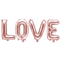 Folieballong Love Roségull