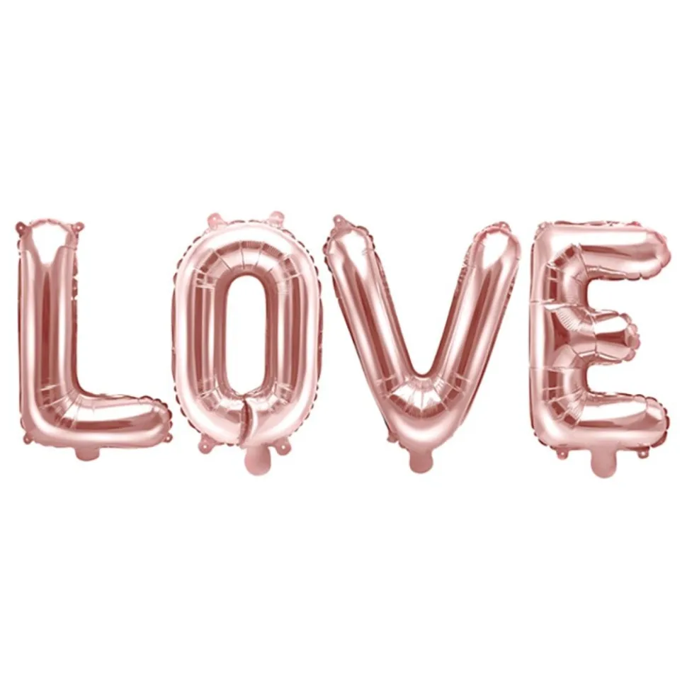 Folieballong Love Roségull