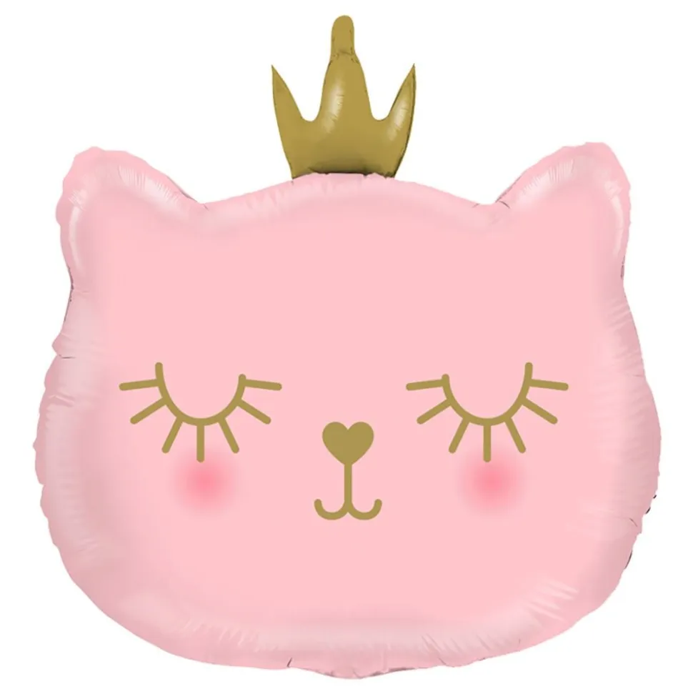 Folieballong Rosa Katt Prinsesse