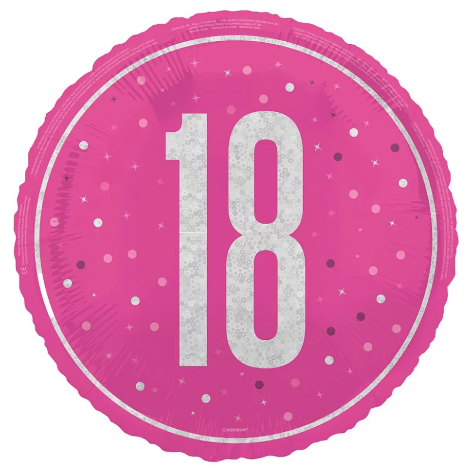Folieballong 18 Rosa/Sølv