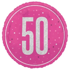 Folieballong 50 Rosa/Sølv
