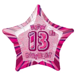 Folieballong Rosa Stjerne 13