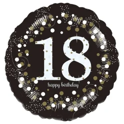 Folieballong Rund Sparkling Birthday 18