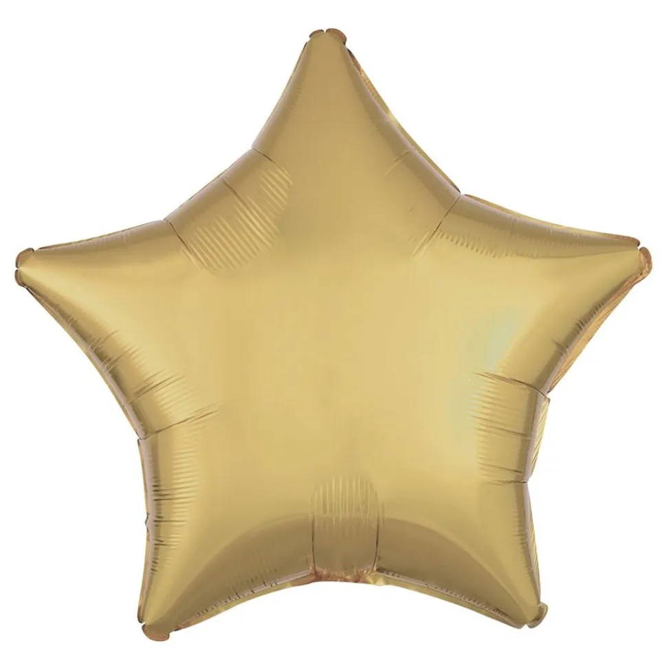 Folieballong Stjerne Hvit Gull Metallic