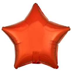 Folieballong Stjerne Oransje Metallic