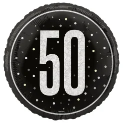 Folieballong 50 Svart/Sølv