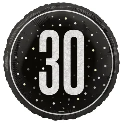 Folieballong 30 Svart/Sølv